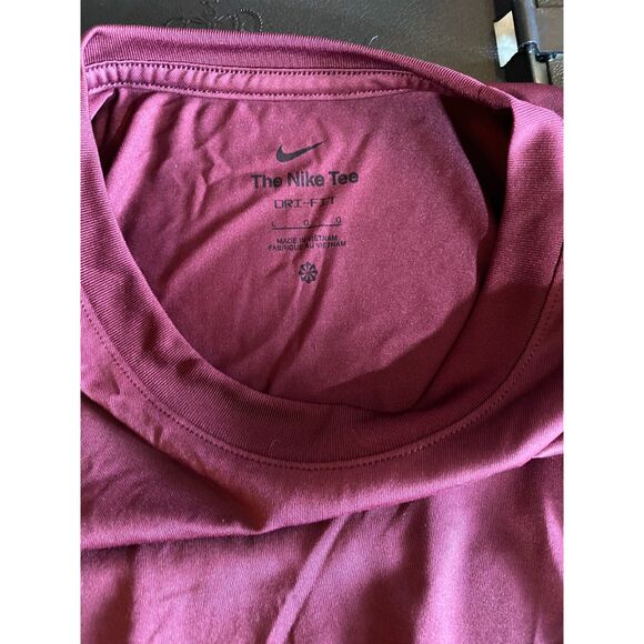Nike Dri-FIT Long Sleeve Shirt Women’s Size L Maroon Training Tee - Picture 5 of 8